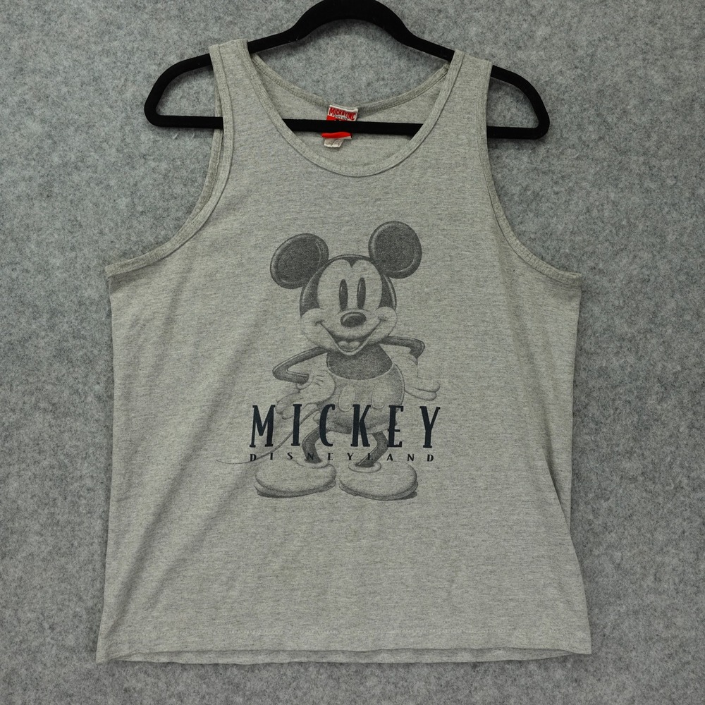 Vintage 90s Mickey Mouse Single Stitch Tank Top Mens LARGE Muscle Tee Disney USA